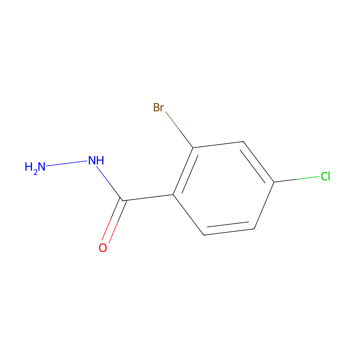 2-Bromo-4-chlorobenzhydrazide molecular structure, CAS 1023334-50-0