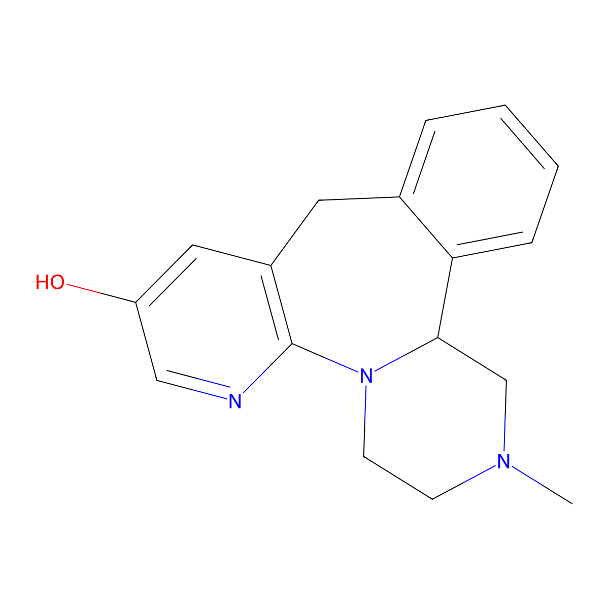 8-Hydroxymirtazapine molecular structure, CAS 102335-57-9