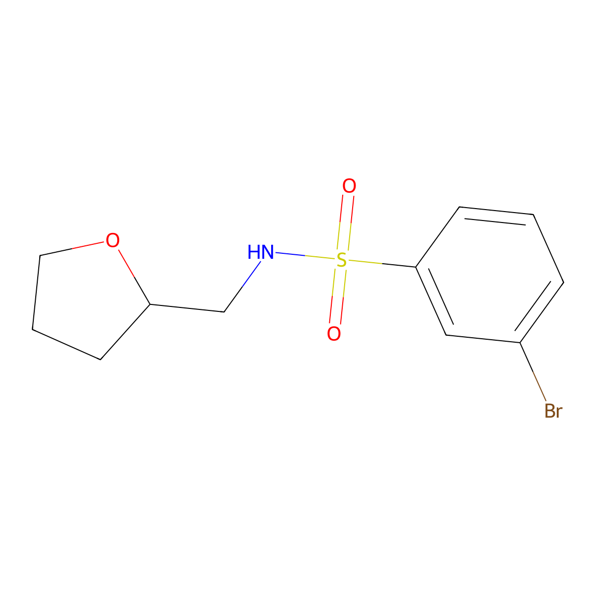 3-bromo-N-(oxolan-2-ylmethyl)benzenesulfonamide molecular structure, CAS 1023351-51-0
