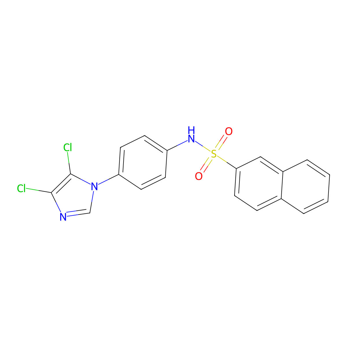 N-[4-(4,5-dichloroimidazol-1-yl)phenyl]naphthalene-2-sulfonamide molecular structure, CAS 1023356-72-0