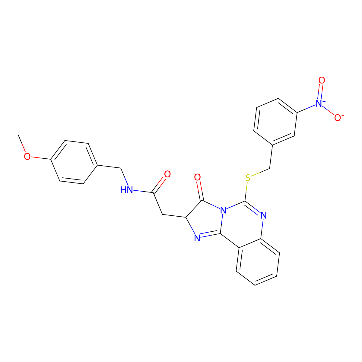 N-[(4-methoxyphenyl)methyl]-2-[5-[(3-nitrophenyl)methylsulfanyl]-3-oxo-2H-imidazo[1,2-c]quinazolin-2-yl]acetamide molecular structure, CAS 1023367-60-3