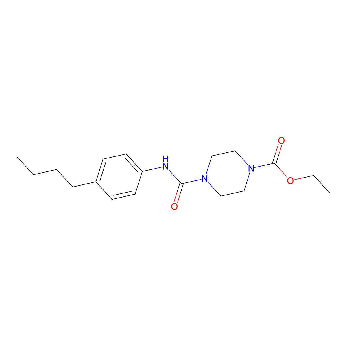 Ethyl 4-[(4-butylphenyl)carbamoyl]piperazine-1-carboxylate molecular structure, CAS 1023367-68-1