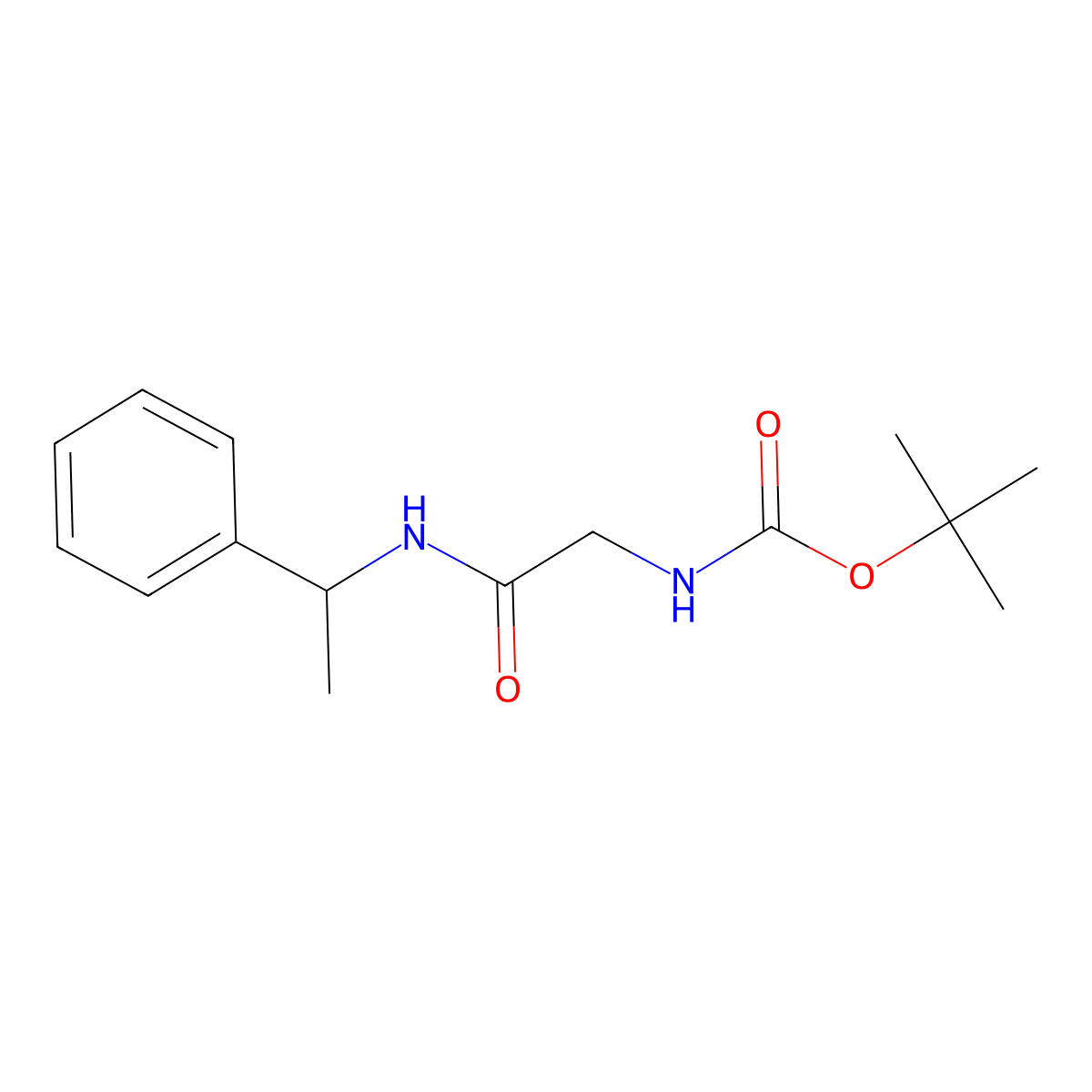 [(1-Phenyl-ethylcarbamoyl)-methyl]-carbamic acid tert-butyl ester molecular structure, CAS 1023370-35-5
