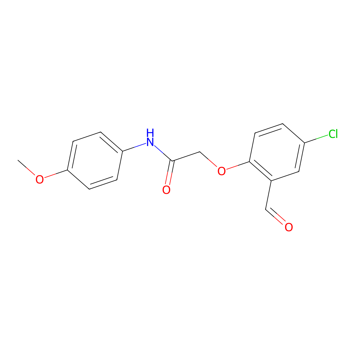 2-(4-chloro-2-formylphenoxy)-N-(4-methoxyphenyl)acetamide molecular structure, CAS 1023383-19-8