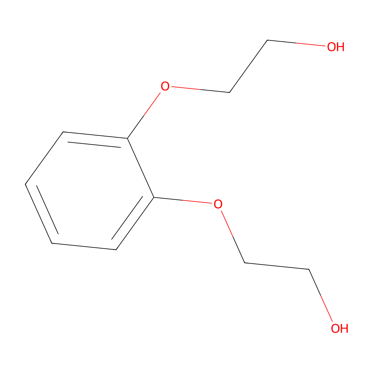 2-[2-(2-Hydroxyethoxy)phenoxy]ethanol molecular structure, CAS 10234-40-9
