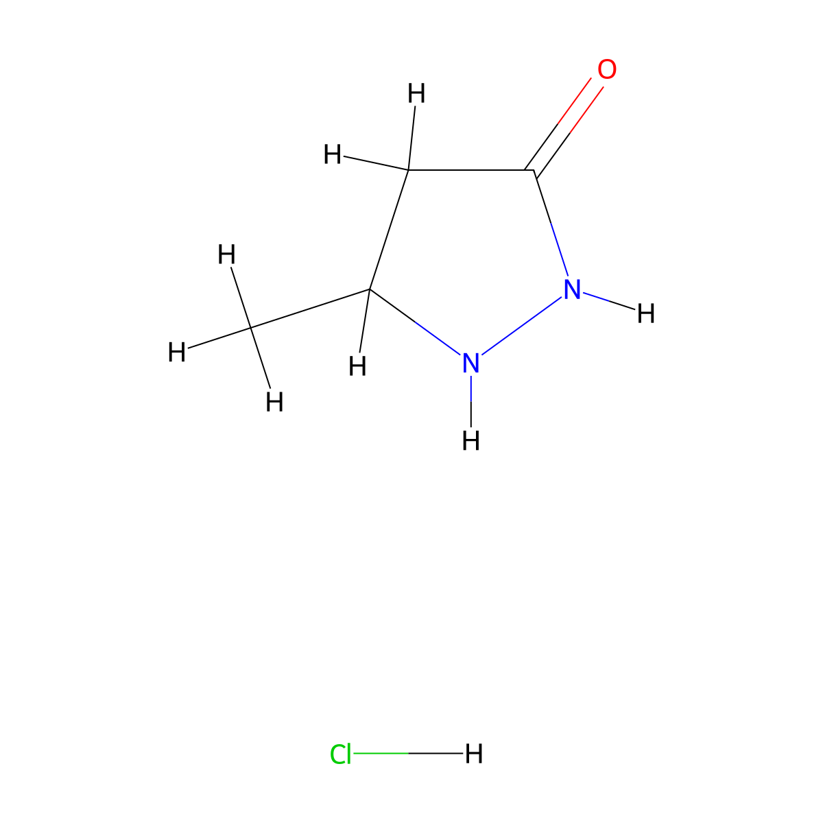 5-Methylpyrazolidin-3-one hydrochloride molecular structure, CAS 10234-77-2