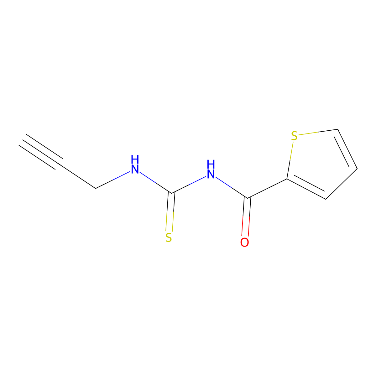 N-(prop-2-ynylcarbamothioyl)thiophene-2-carboxamide molecular structure, CAS 1023415-36-2