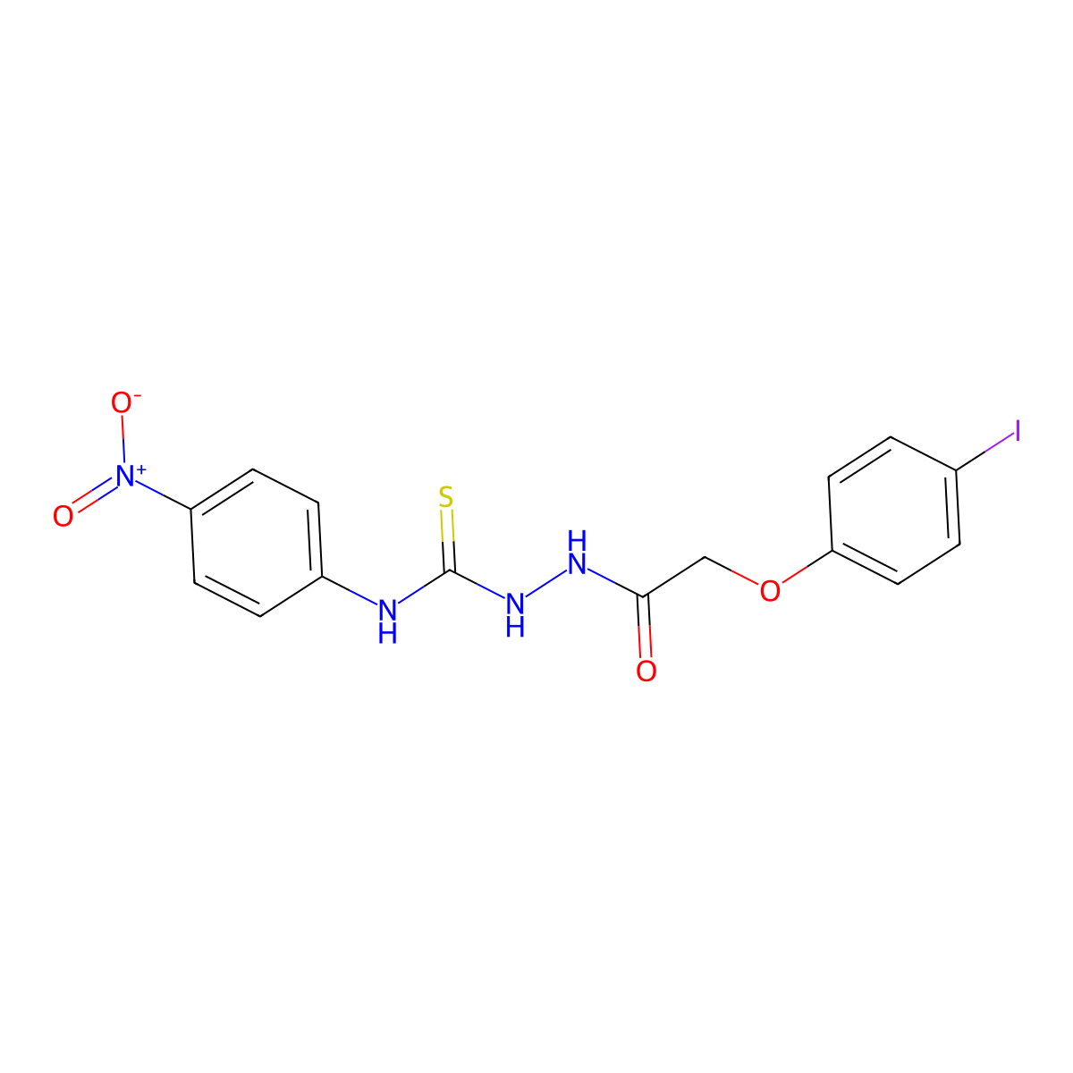 1-(2-(4-Iodophenoxy)acetyl)-4-(4-nitrophenyl)thiosemicarbazide molecular structure, CAS 1023431-47-1