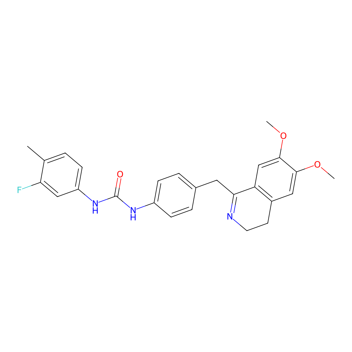 1-(4-((6,7-Dimethoxy(3,4-dihydroisoquinolyl))methyl)phenyl)-3-(3-fluoro-4-methylphenyl)urea molecular structure, CAS 1023435-48-4