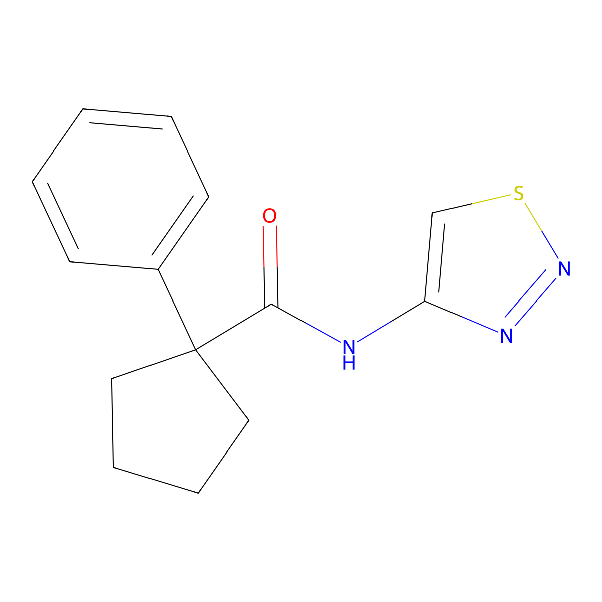 (Phenylcyclopentyl)-N-(3,4,5-thiadiazolyl)formamide molecular structure, CAS 1023441-52-2