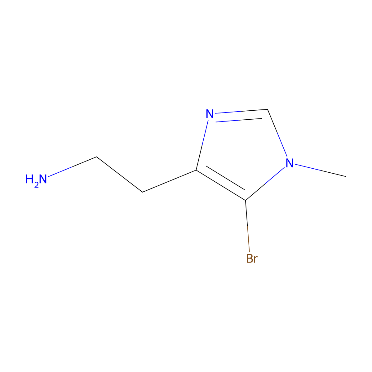 2-(5-bromo-1-methyl-1H-imidazol-4-yl)ethan-1-amine molecular structure, CAS 1023451-30-0