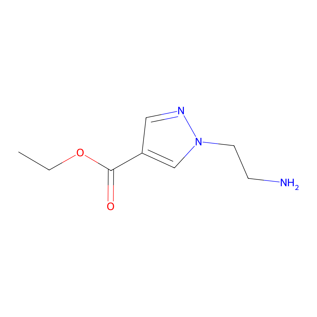 ethyl 1-(2-aminoethyl)-1H-pyrazole-4-carboxylate molecular structure, CAS 1023451-35-5