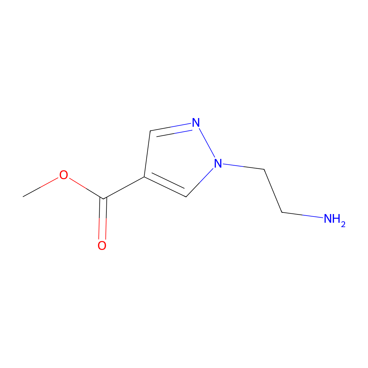Methyl 1-(2-aminoethyl)-1H-pyrazole-4-carboxylate molecular structure, CAS 1023451-36-6