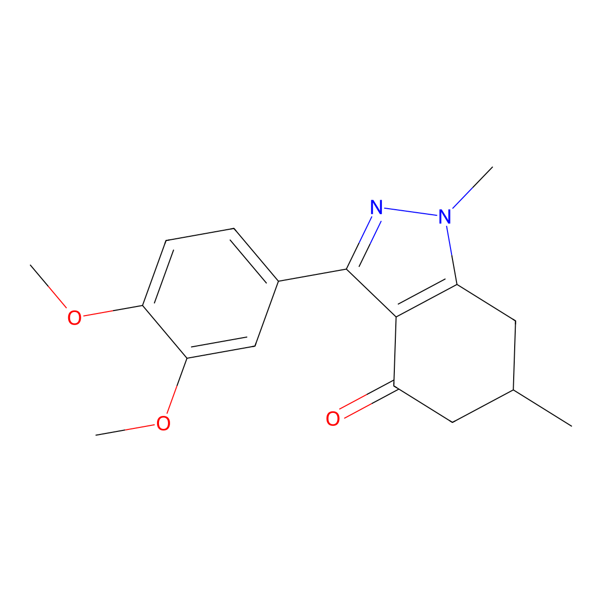 3-(3,4-dimethoxyphenyl)-1,6-dimethyl-6,7-dihydro-5H-indazol-4-one molecular structure, CAS 1023456-03-2