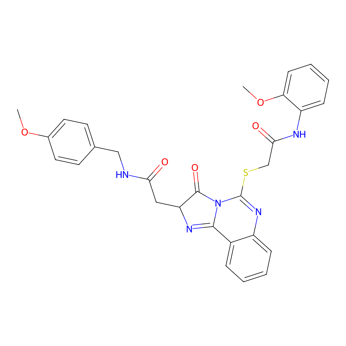 2-[5-[2-(2-methoxyanilino)-2-oxoethyl]sulfanyl-3-oxo-2H-imidazo[1,2-c]quinazolin-2-yl]-N-[(4-methoxyphenyl)methyl]acetamide molecular structure, CAS 1023456-33-8