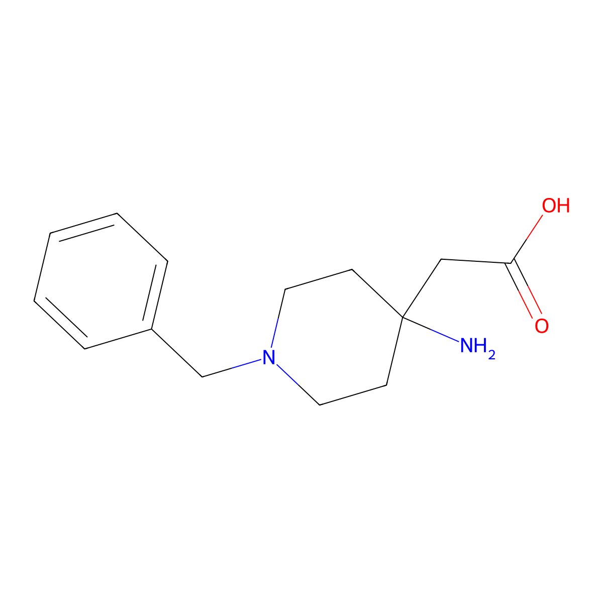 2-(4-Amino-1-benzylpiperidin-4-yl)acetic acid molecular structure, CAS 1023471-40-0