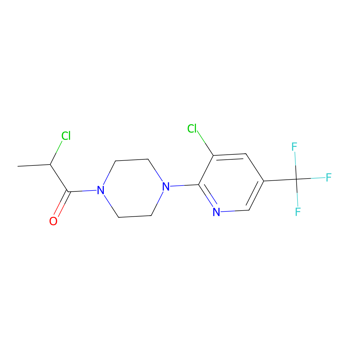 2-Chloro-1-[4-[3-chloro-5-(trifluoromethyl)pyridin-2-yl]piperazin-1-yl]propan-1-one molecular structure, CAS 1023472-23-2
