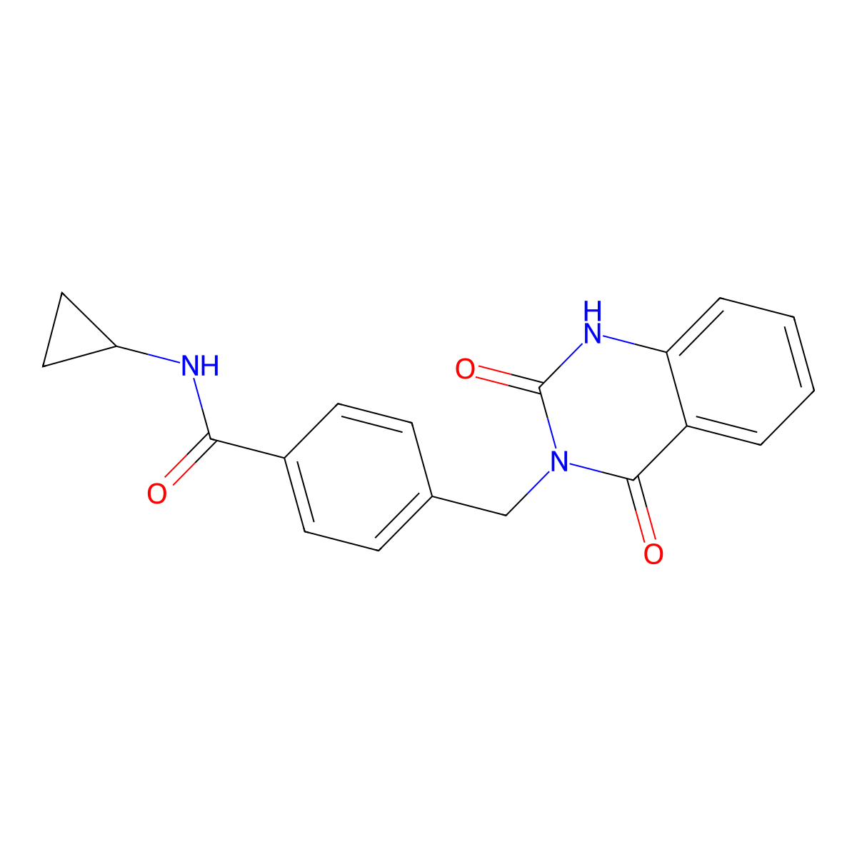 N-cyclopropyl-4-[(2,4-dioxo-1H-quinazolin-3-yl)methyl]benzamide molecular structure, CAS 1023475-90-2