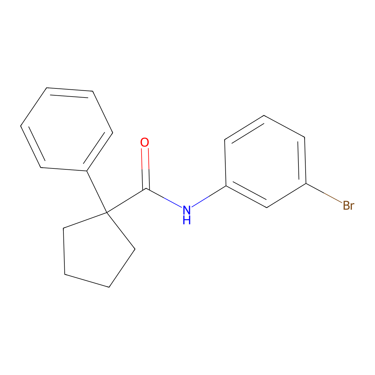 N-(3-bromophenyl)-1-phenylcyclopentane-1-carboxamide molecular structure, CAS 1023476-28-9