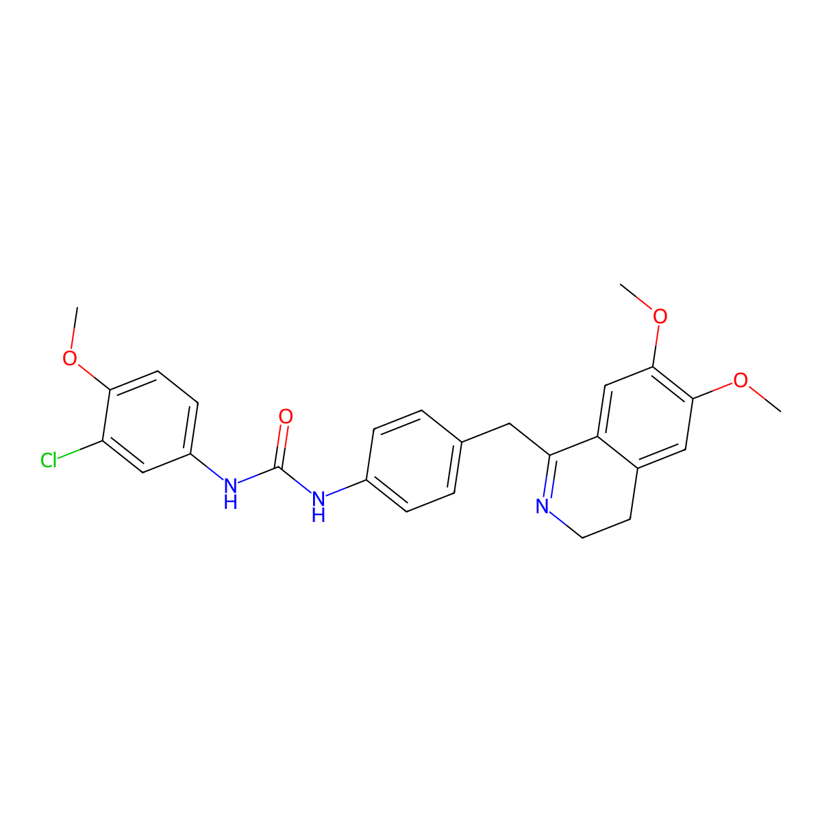 1-(4-((6,7-Dimethoxy(3,4-dihydroisoquinolyl))methyl)phenyl)-3-(3-chloro-4-methoxyphenyl)urea molecular structure, CAS 1023477-57-7