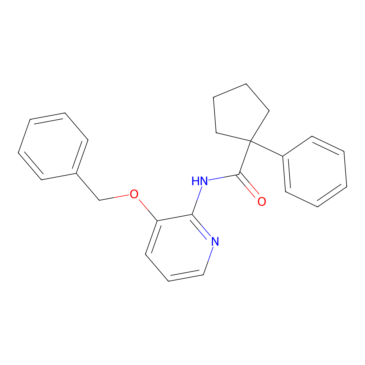 1-phenyl-N-(3-phenylmethoxypyridin-2-yl)cyclopentane-1-carboxamide molecular structure, CAS 1023479-25-5