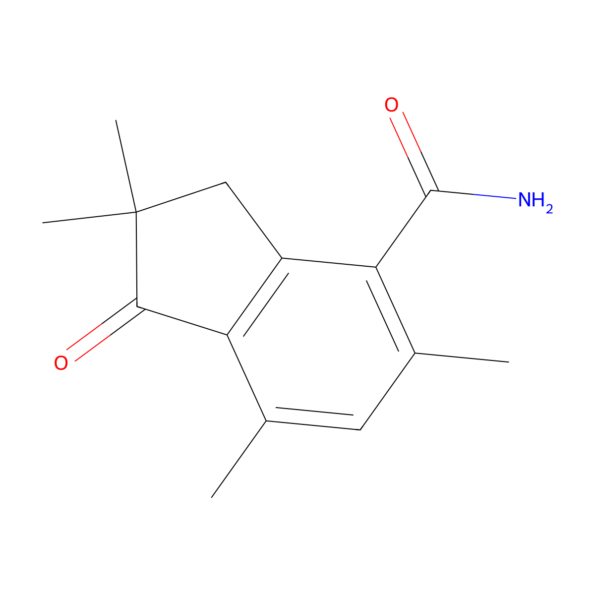 2,2,5,7-tetramethyl-1-oxo-3H-indene-4-carboxamide molecular structure, CAS 1023480-06-9