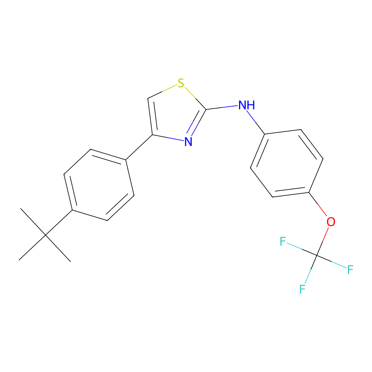 4-(4-tert-butylphenyl)-N-[4-(trifluoromethoxy)phenyl]-1,3-thiazol-2-amine molecular structure, CAS 1023480-28-5