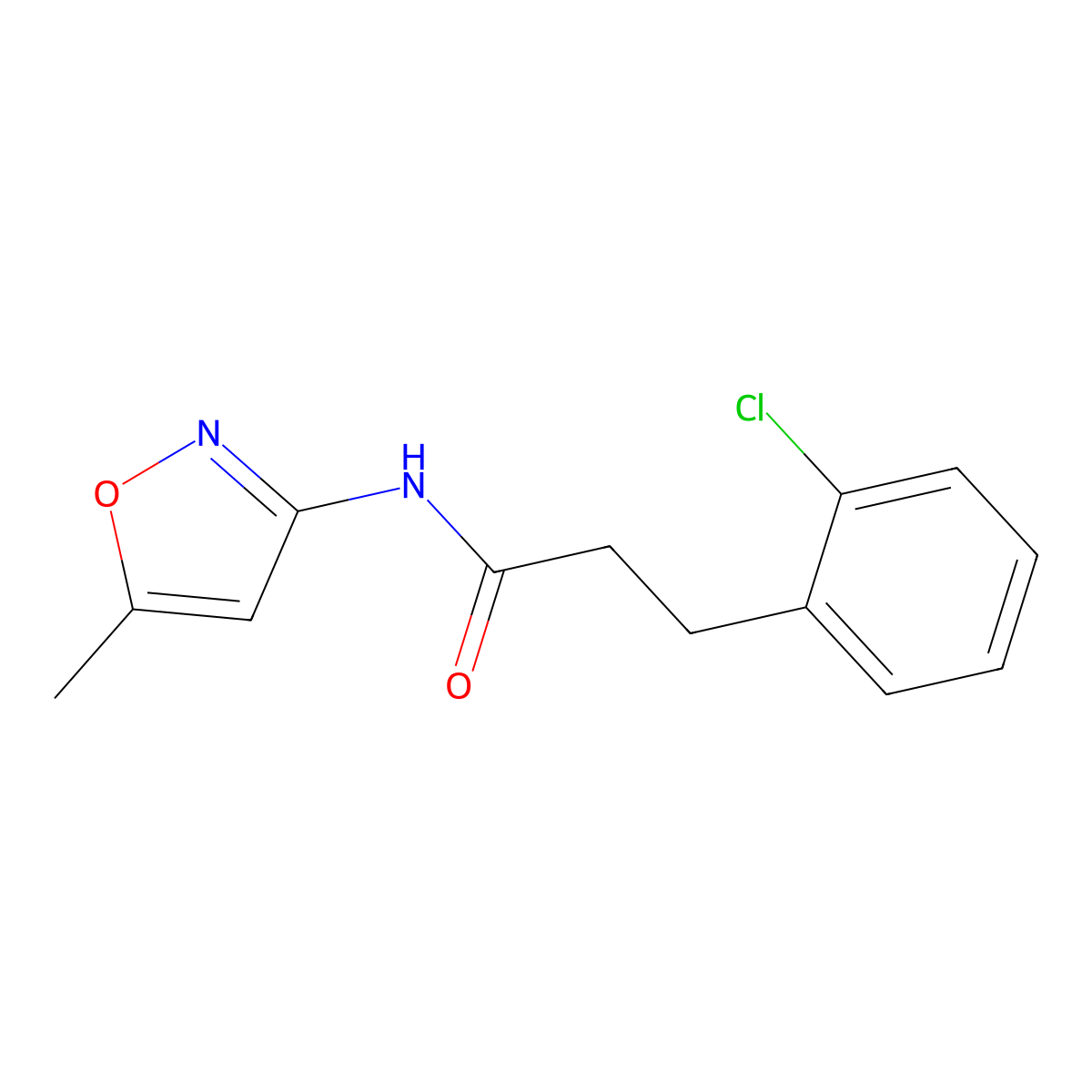 3-(2-chlorophenyl)-N-(5-methyl-1,2-oxazol-3-yl)propanamide molecular structure, CAS 1023480-58-1