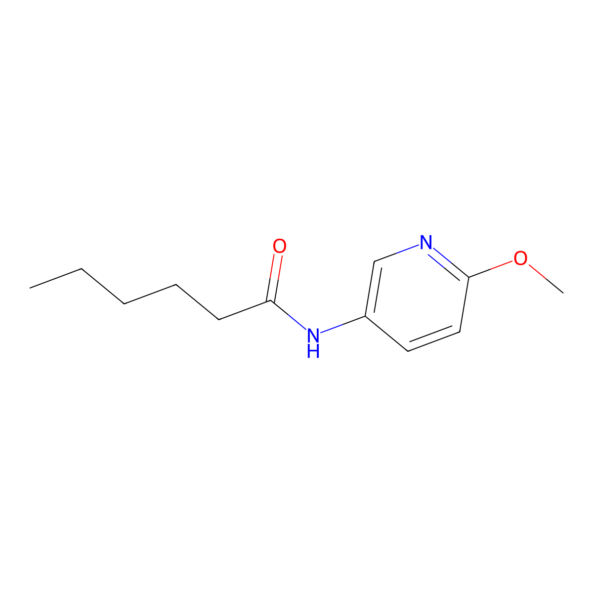 N-(6-methoxypyridin-3-yl)hexanamide molecular structure, CAS 1023481-57-3