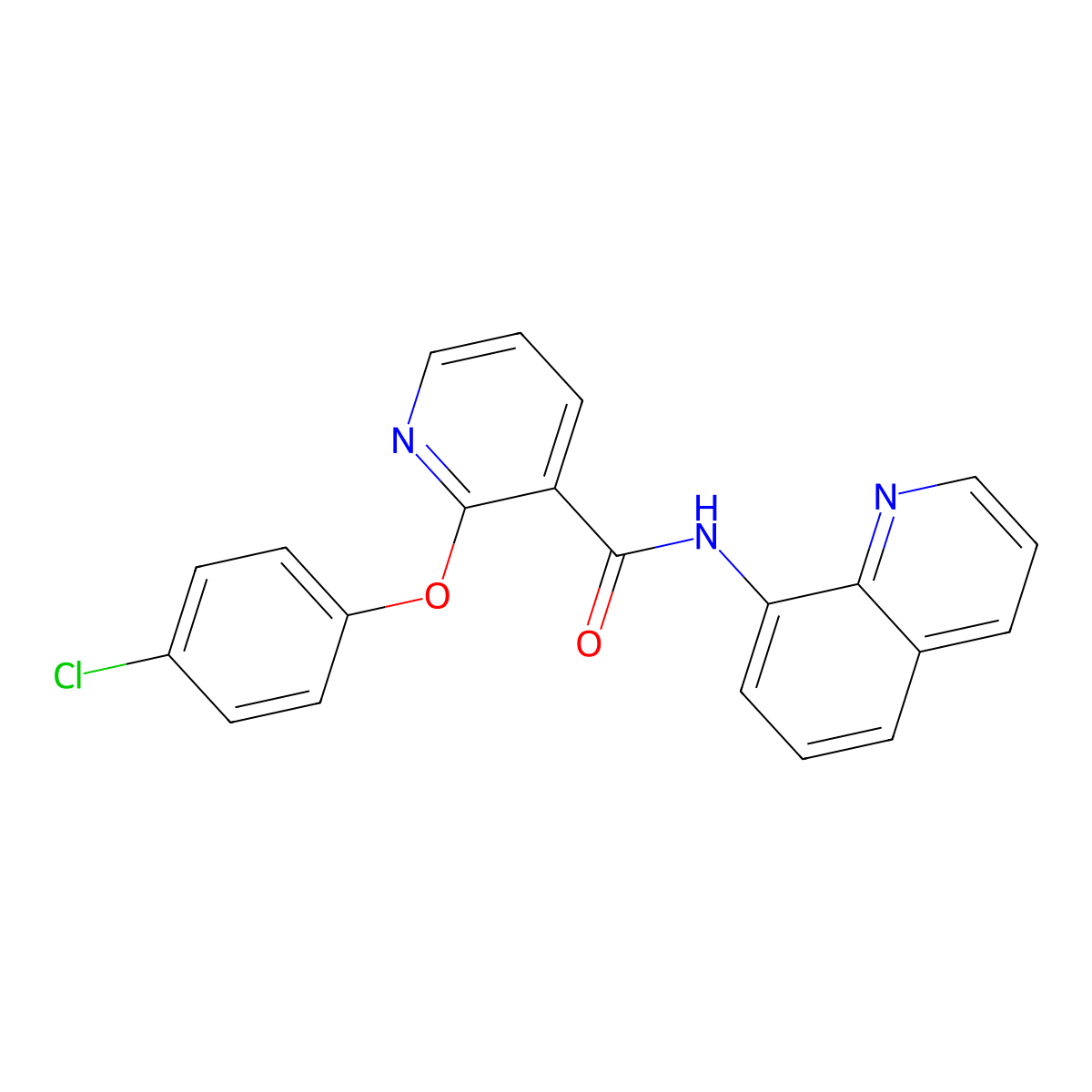 2-(4-chlorophenoxy)-N-quinolin-8-ylpyridine-3-carboxamide molecular structure, CAS 1023481-59-5