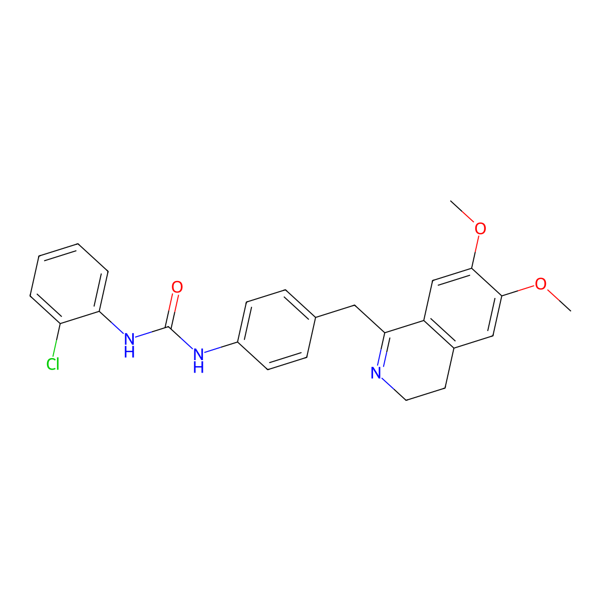 1-(2-Chlorophenyl)-3-[4-[(6,7-dimethoxy-3,4-dihydroisoquinolin-1-yl)methyl]phenyl]urea molecular structure, CAS 1023481-60-8