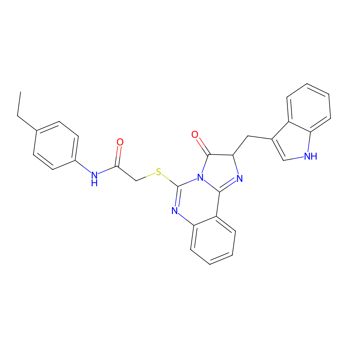 N-(4-ethylphenyl)-2-({2-[(1H-indol-3-yl)methyl]-3-oxo-2H,3H-imidazo[1,2-c]quinazolin-5-yl}sulfanyl)acetamide molecular structure, CAS 1023482-99-6