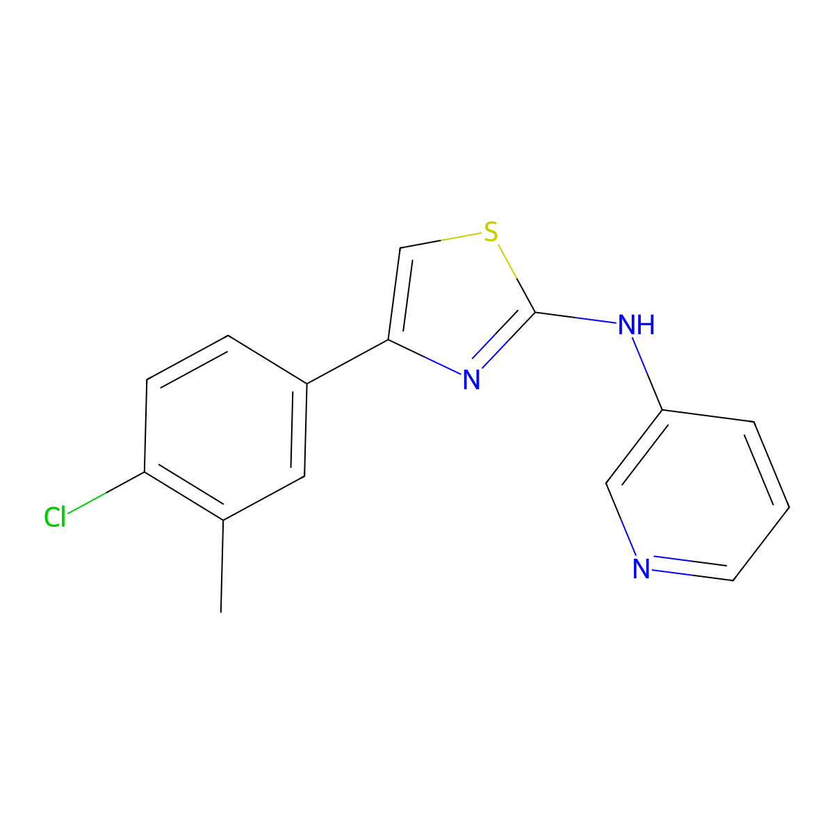 (4-(4-Chloro-3-methylphenyl)(2,5-thiazolyl))-3-pyridylamine molecular structure, CAS 1023483-44-4