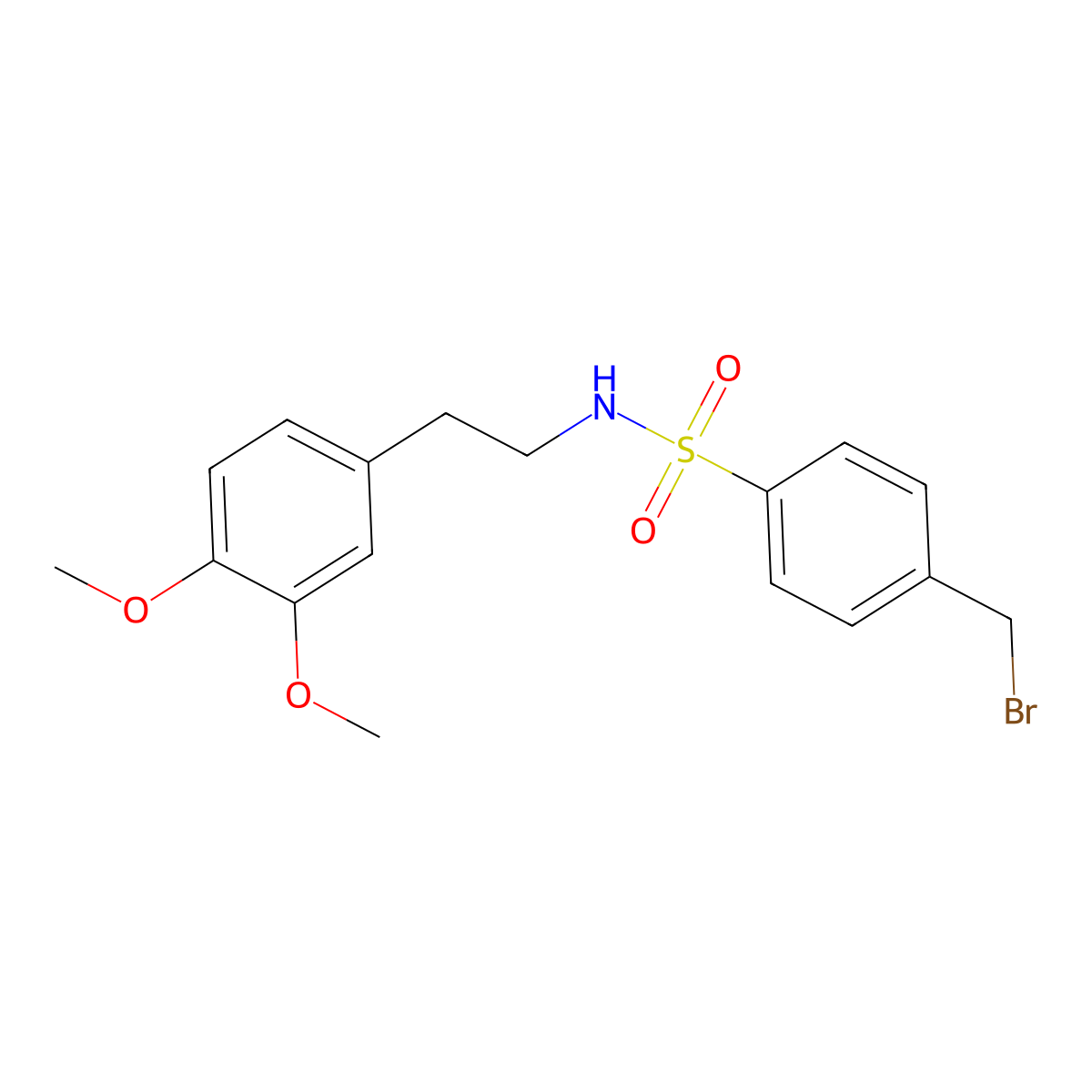 4-(bromomethyl)-N-[2-(3,4-dimethoxyphenyl)ethyl]benzenesulfonamide molecular structure, CAS 1023483-81-9