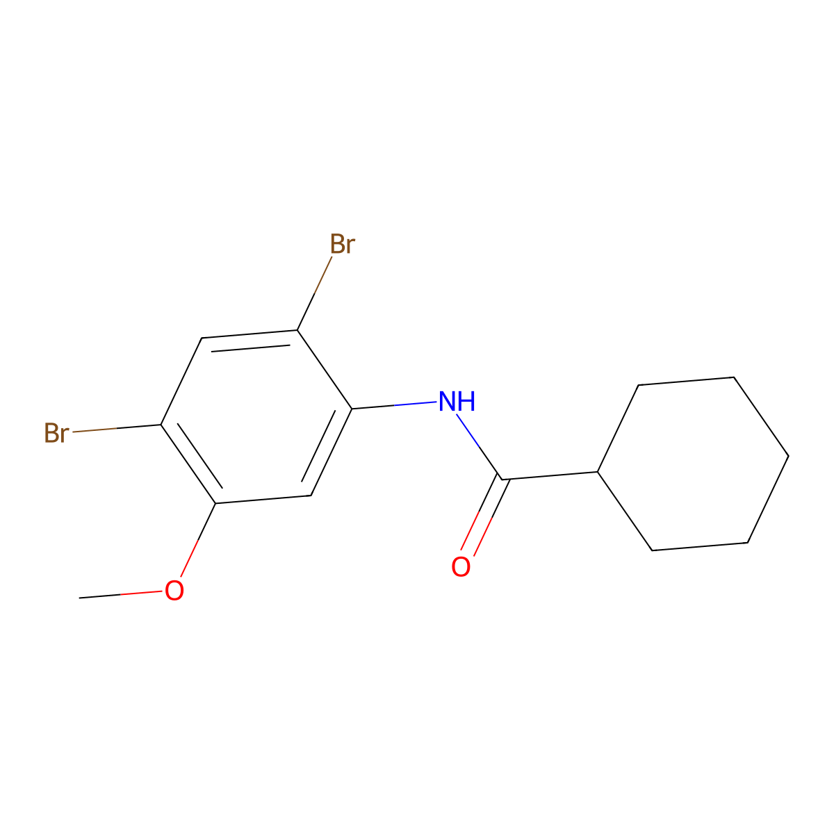 N-(2,4-dibromo-5-methoxyphenyl)cyclohexanecarboxamide molecular structure, CAS 1023488-57-4
