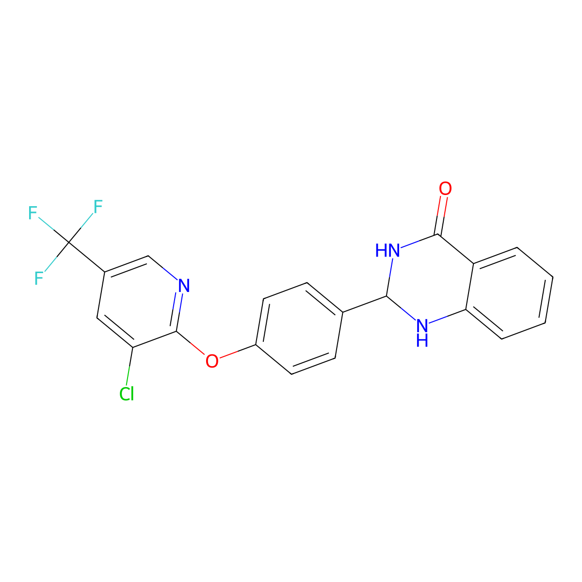 2-(4-(3-Chloro-5-(trifluoromethyl)-2-pyridyloxy)phenyl)-1,2,3-trihydroquinazolin-4-one molecular structure, CAS 1023488-59-6