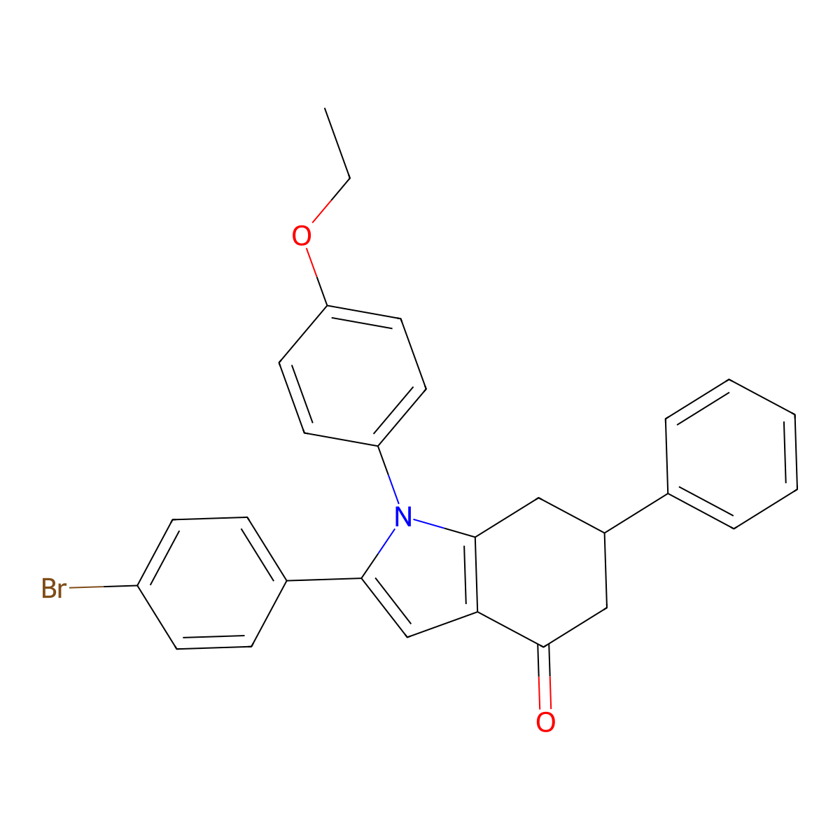 2-(4-Bromophenyl)-1-(4-ethoxyphenyl)-6-phenyl-5,6,7-trihydroindol-4-one molecular structure, CAS 1023488-75-6