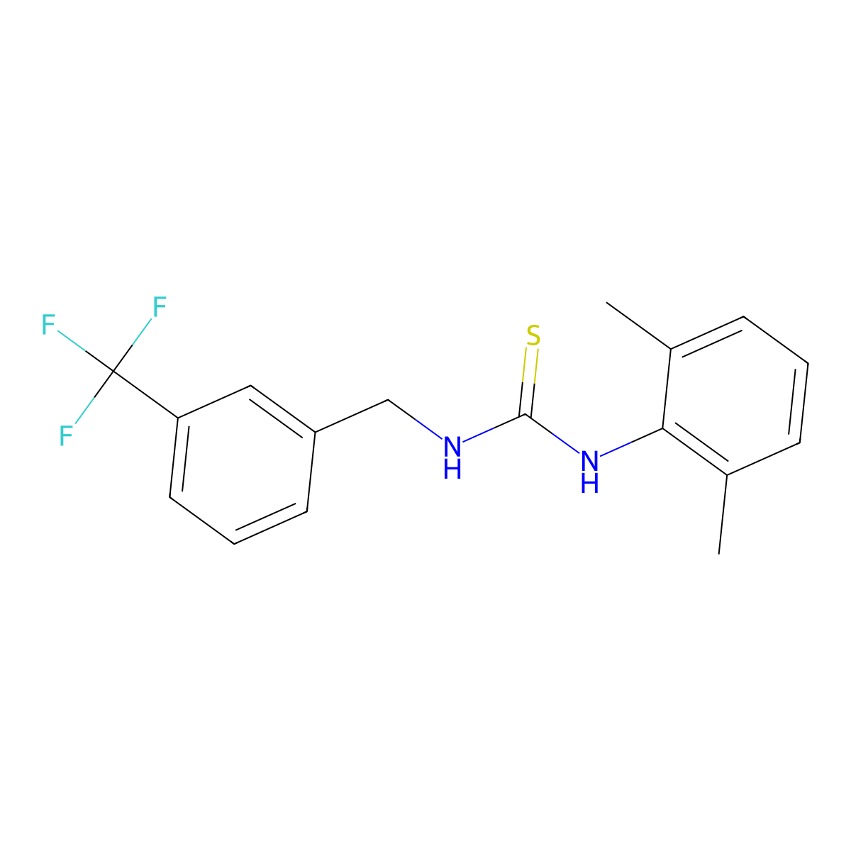 1-(2,6-Dimethylphenyl)-3-((3-(trifluoromethyl)phenyl)methyl)thiourea molecular structure, CAS 1023488-78-9
