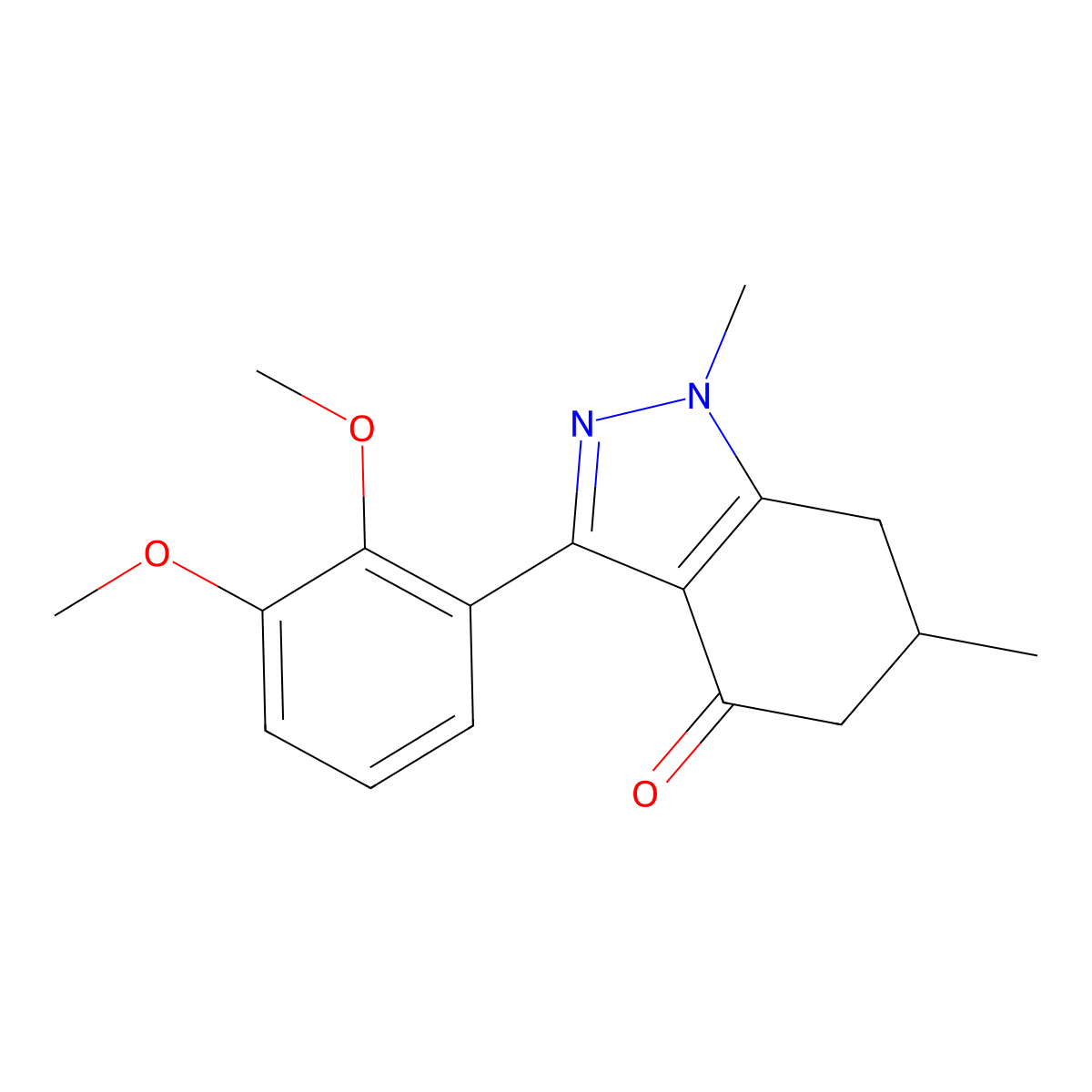 3-(2,3-dimethoxyphenyl)-1,6-dimethyl-6,7-dihydro-5H-indazol-4-one molecular structure, CAS 1023489-97-5