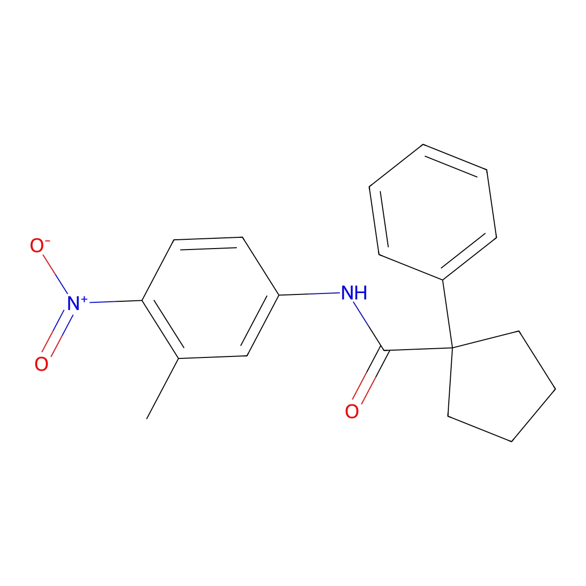 N-(3-methyl-4-nitrophenyl)-1-phenylcyclopentane-1-carboxamide molecular structure, CAS 1023491-76-0