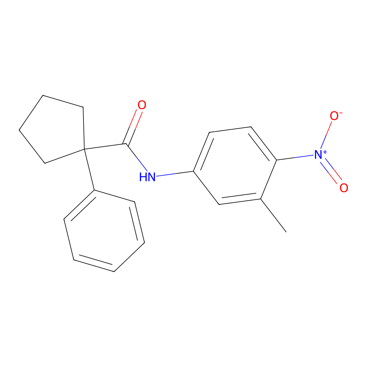 N-(3-methyl-4-nitrophenyl)-1-phenylcyclopentane-1-carboxamide molecular structure, CAS 1023491-76-0