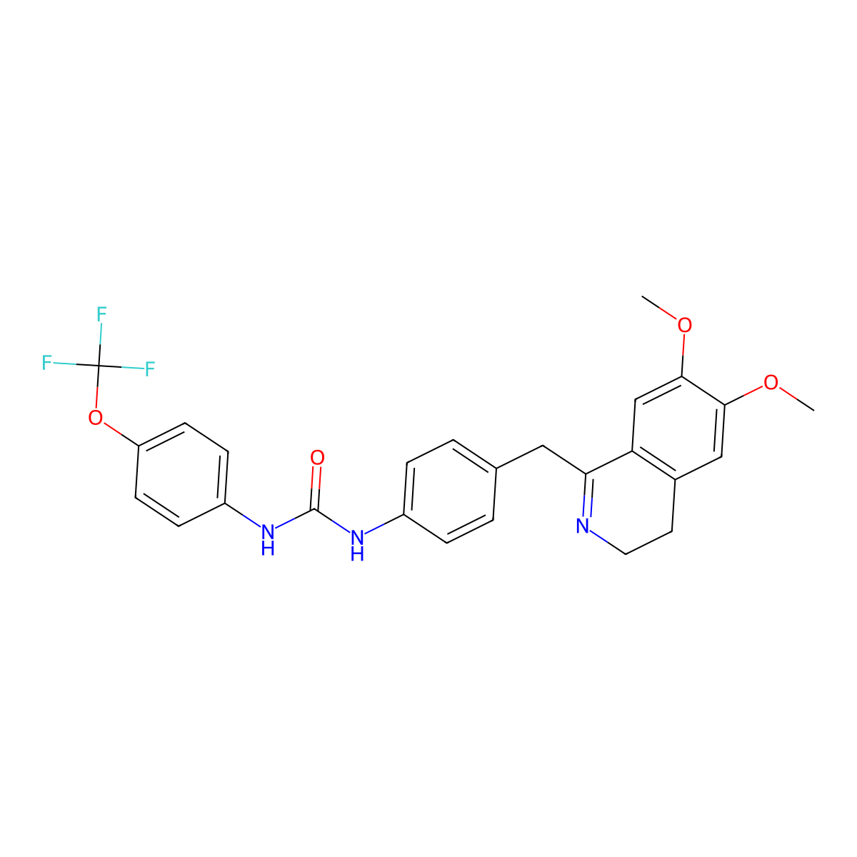 1-[4-[(6,7-Dimethoxy-3,4-dihydroisoquinolin-1-yl)methyl]phenyl]-3-[4-(trifluoromethoxy)phenyl]urea molecular structure, CAS 1023493-40-4