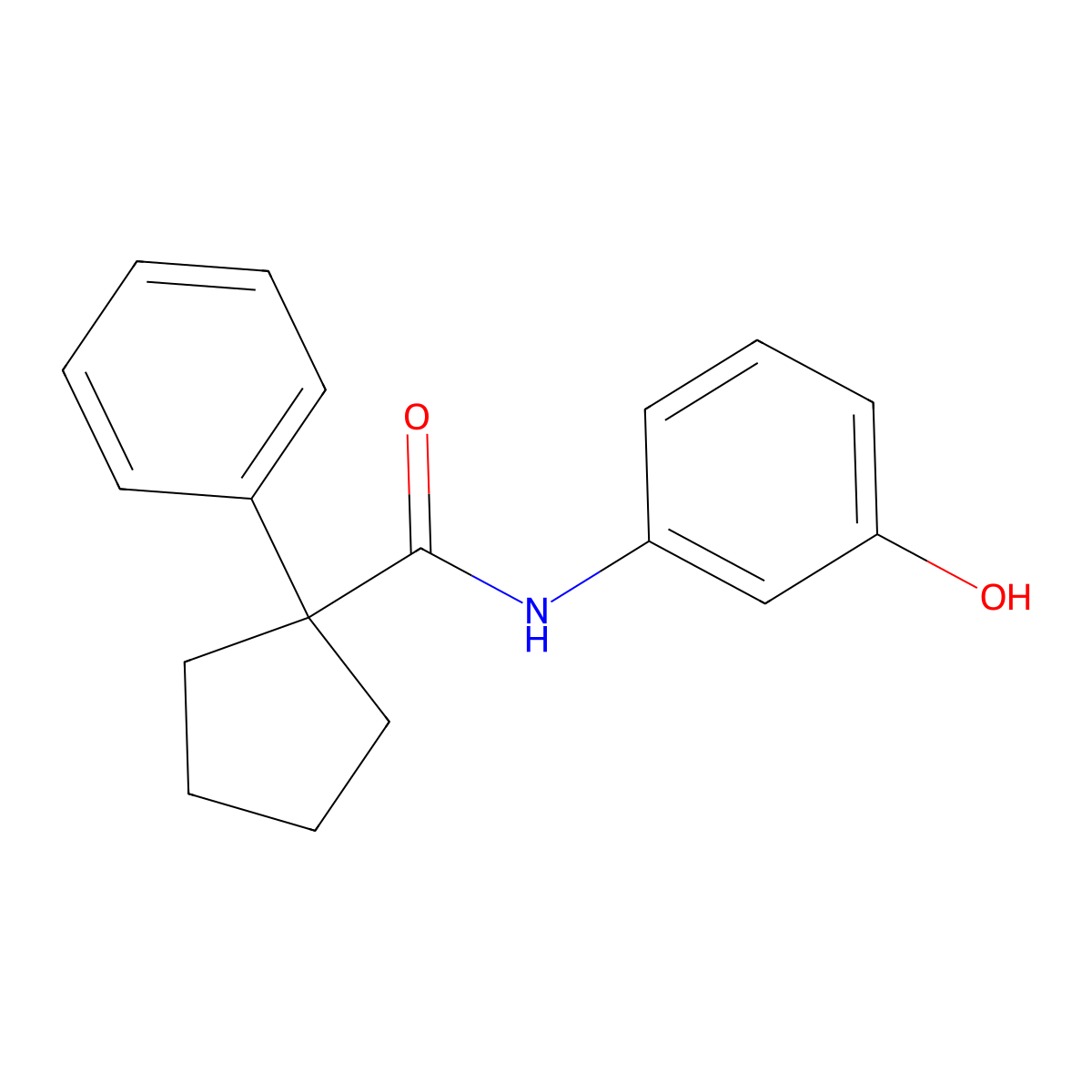 N-(3-hydroxyphenyl)-1-phenylcyclopentane-1-carboxamide molecular structure, CAS 1023494-92-9