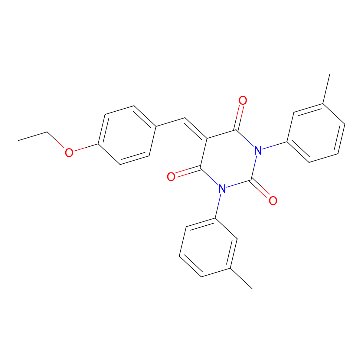5-[(4-Ethoxyphenyl)methylidene]-1,3-bis(3-methylphenyl)-1,3-diazinane-2,4,6-trione molecular structure, CAS 1023494-93-0