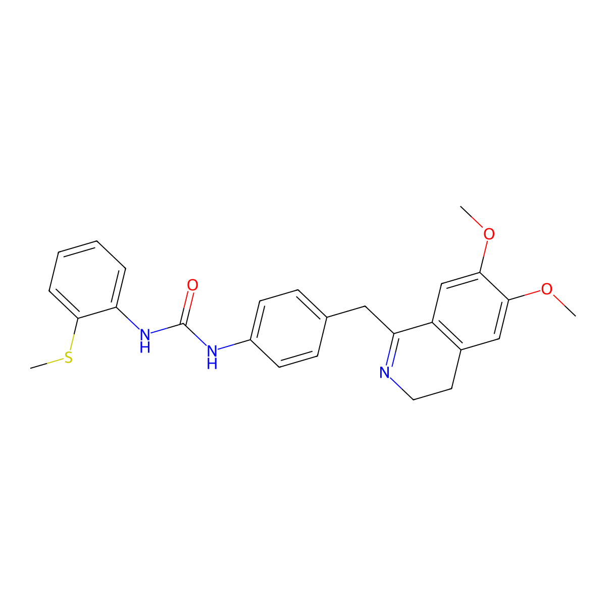 1-[4-[(6,7-Dimethoxy-3,4-dihydroisoquinolin-1-yl)methyl]phenyl]-3-(2-methylsulfanylphenyl)urea molecular structure, CAS 1023495-14-8
