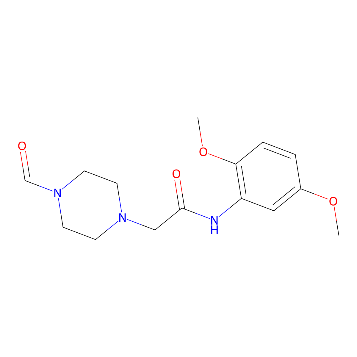 N-(2,5-Dimethoxyphenyl)-2-(4-formylpiperazinyl)ethanamide molecular structure, CAS 1023495-38-6