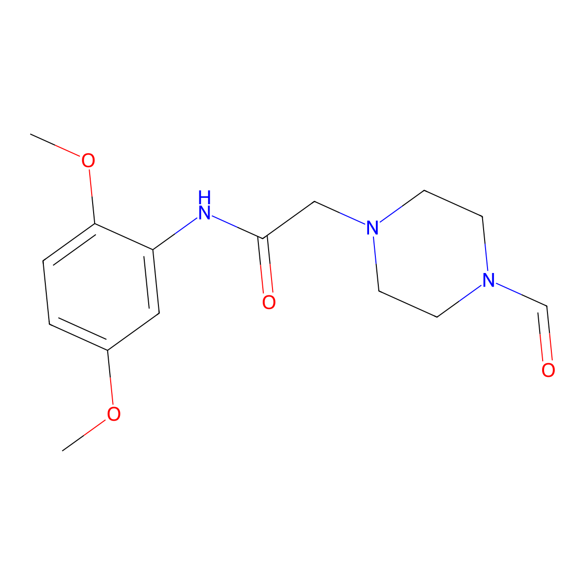N-(2,5-Dimethoxyphenyl)-2-(4-formylpiperazinyl)ethanamide molecular structure, CAS 1023495-38-6