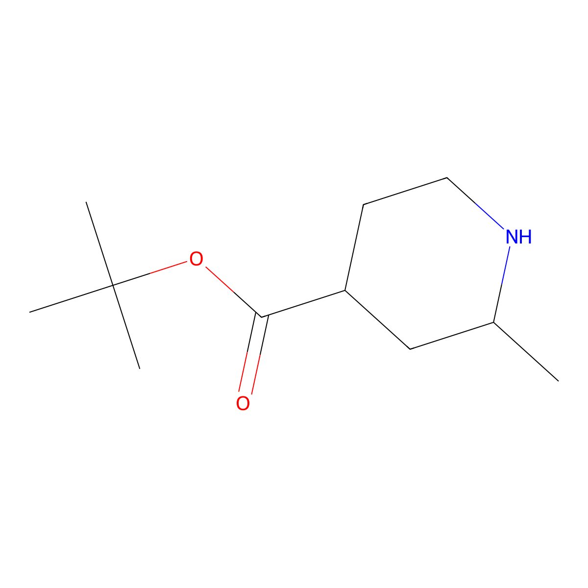 Tert-butyl 2-methylpiperidine-4-carboxylate molecular structure, CAS 1023496-20-9