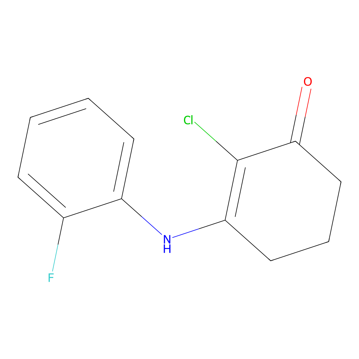 2-Chloro-3-((2-fluorophenyl)amino)cyclohex-2-EN-1-one molecular structure, CAS 1023496-35-6