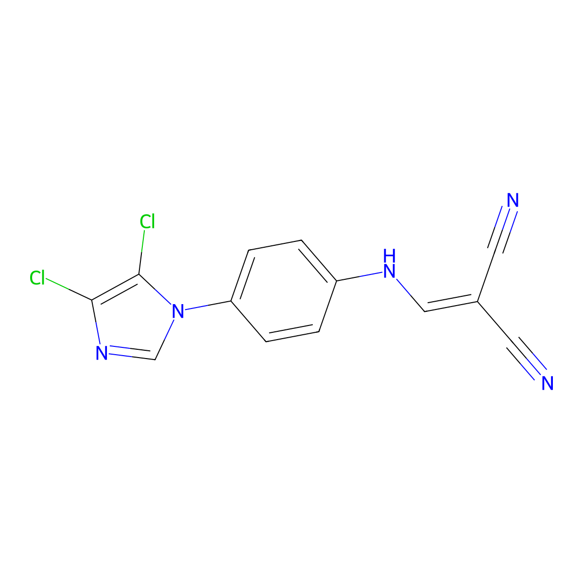 2-[[4-(4,5-Dichloroimidazol-1-yl)anilino]methylidene]propanedinitrile molecular structure, CAS 1023496-38-9